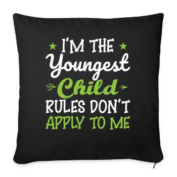 Family Kids Siblings Funny Gift Idea - Sofa pillowcase 17,3'' x 17,3'' (45 x 45 cm) - black - Front