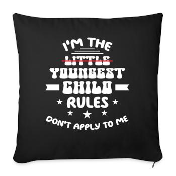 Family Kids Siblings Funny Gift Idea - Sofa pillowcase 17,3'' x 17,3'' (45 x 45 cm) - black - Front