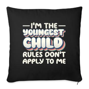 Family Kids Siblings Funny Gift Idea - Sofa pillowcase 17,3'' x 17,3'' (45 x 45 cm) - black - Front