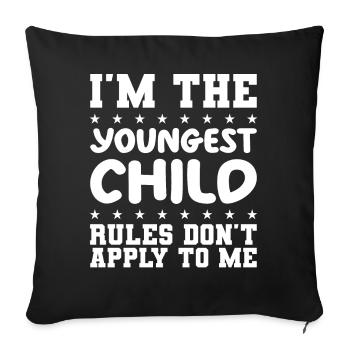 Family Kids Siblings Funny Gift Idea - Sofa pillowcase 17,3'' x 17,3'' (45 x 45 cm) - black - Front