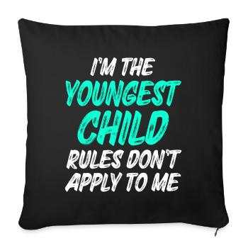 Family Kids Siblings Funny Gift Idea - Sofa pillowcase 17,3'' x 17,3'' (45 x 45 cm) - black - Front