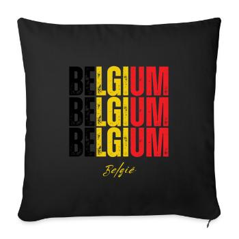 Flag of Belgium, Belgian pride - Sofa pillowcase 17,3'' x 17,3'' (45 x 45 cm) - black - Front