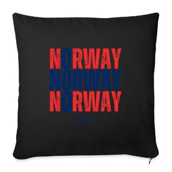 Drapeau norvégien, fierté norvégienne - Housse de coussin décorative 45 x 45 cm - noir - Devant