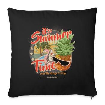 Summer Time Shark Flamingo Pineapple - Sofa pillowcase 17,3'' x 17,3'' (45 x 45 cm) - black - Front