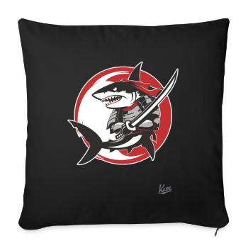 Samurai Katana Shark - Sofa pillowcase 17,3'' x 17,3'' (45 x 45 cm) - black - Front