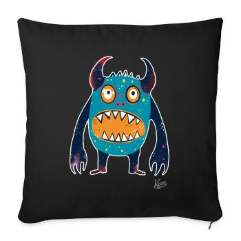 Funny, simple, cheerful monster - Sofa pillowcase 17,3'' x 17,3'' (45 x 45 cm) - black - Front