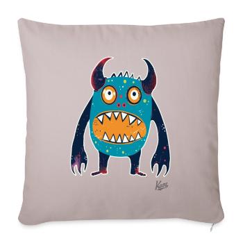 Funny, simple, cheerful monster - Sofa pillowcase 17,3'' x 17,3'' (45 x 45 cm) - light taupe - Front