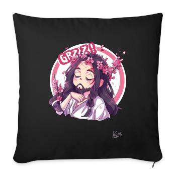 Little sweet Jesus sleeping in cherry blossoms - Sofa pillowcase 17,3'' x 17,3'' (45 x 45 cm) - black - Front