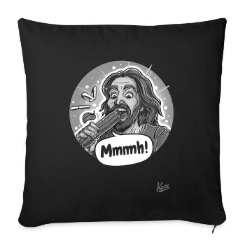 Les légumes mangent le légume Jésus - Housse de coussin décorative 45 x 45 cm - noir - Devant