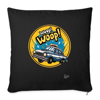 Woop Woop, le bruit de la police - Housse de coussin décorative 45 x 45 cm - noir - Devant