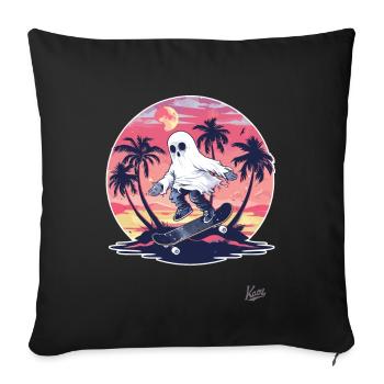 Skateboarding V ghosts - Sofa pillowcase 17,3'' x 17,3'' (45 x 45 cm) - black - Front
