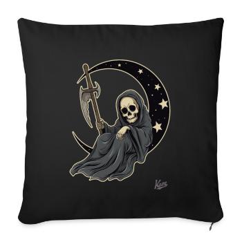 Little cute Grim Reaper sleeping on the moon - Sofa pillowcase 17,3'' x 17,3'' (45 x 45 cm) - black - Front