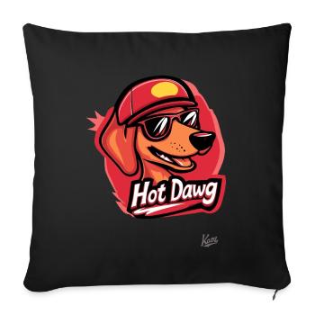 Hot Dawg: The Hot Dog Hot Dog - Sofa pillowcase 17,3'' x 17,3'' (45 x 45 cm) - black - Front
