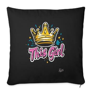 Cette reine avec couronne - Housse de coussin décorative 45 x 45 cm - noir - Devant