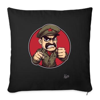 Soldat communiste Capitalisme général - Housse de coussin décorative 45 x 45 cm - noir - Devant