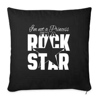 Je ne suis pas une princesse, je suis une rock star - Housse de coussin décorative 45 x 45 cm - noir - Devant