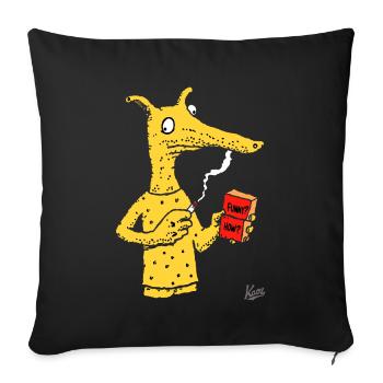 Créature fourmilier avec une brique - Housse de coussin décorative 45 x 45 cm - noir - Devant