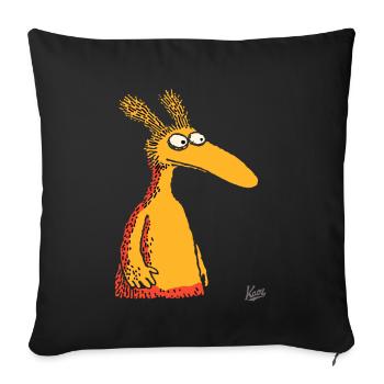 Créature fourmilier de dessin animé drôle - Housse de coussin décorative 45 x 45 cm - noir - Devant
