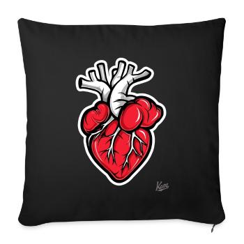 Anatomie Cœur - Housse de coussin décorative 45 x 45 cm - noir - Devant