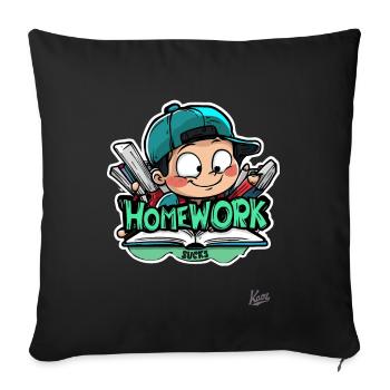 Schoolboy - Homework is stupid - Sofa pillowcase 17,3'' x 17,3'' (45 x 45 cm) - black - Front