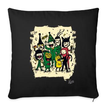 L’autre jour à la fête d’entreprise : Travail de bureau - Housse de coussin décorative 45 x 45 cm - noir - Devant