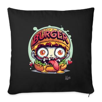 Zombie Burger: For the undead with an appetite - Sofa pillowcase 17,3'' x 17,3'' (45 x 45 cm) - black - Front