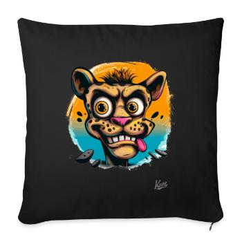 L’Afrique et le drôle de danger des grands félins - Housse de coussin décorative 45 x 45 cm - noir - Devant