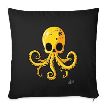 Yellow Skull Octopus Cartoon - Sofa pillowcase 17,3'' x 17,3'' (45 x 45 cm) - black - Front