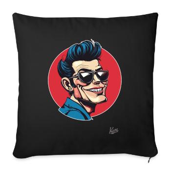 Rockabilly-style rock music type - Sofa pillowcase 17,3'' x 17,3'' (45 x 45 cm) - black - Front