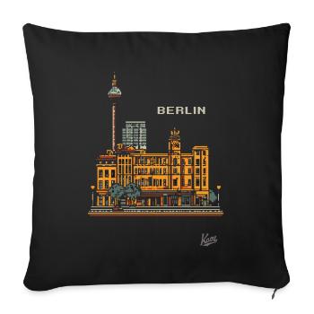 Pixel Berlin - Housse de coussin décorative 45 x 45 cm - noir - Devant