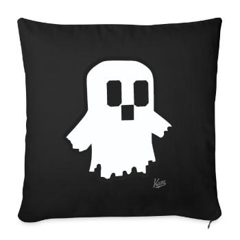 Funny Little Cartoon Pixel Ghost - Sofa pillowcase 17,3'' x 17,3'' (45 x 45 cm) - black - Front