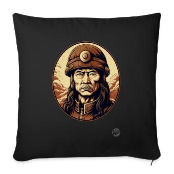 Mongol Kublai Khan: Mongolian Heritage - Sofa pillowcase 17,3'' x 17,3'' (45 x 45 cm) - black - Front