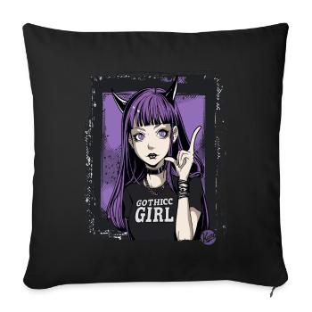 Cute and Cool: Gothic Girl - Sofa pillowcase 17,3'' x 17,3'' (45 x 45 cm) - black - Front