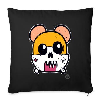 Cartoon Skull: Mouse Danger! - Sofa pillowcase 17,3'' x 17,3'' (45 x 45 cm) - black - Front
