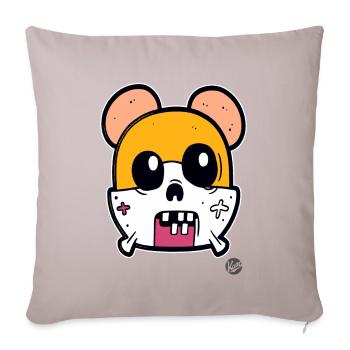 Cartoon Skull: Mouse Danger! - Sofa pillowcase 17,3'' x 17,3'' (45 x 45 cm) - light taupe - Front