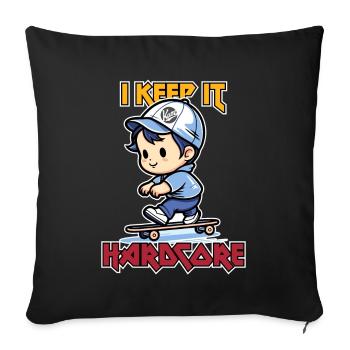 Le petit skateur reste toujours hardcore - Housse de coussin décorative 45 x 45 cm - noir - Devant