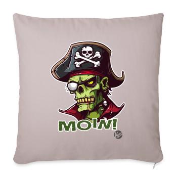 Le terrien pirate zombie dit Moin - Housse de coussin décorative 45 x 45 cm - taupe clair - Devant