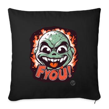 Te faire avec amour et cœur - Housse de coussin décorative 45 x 45 cm - noir - Devant