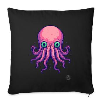 pieuvre de dessin animé coloré pieuvre - Housse de coussin décorative 45 x 45 cm - noir - Devant