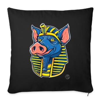 Pharaoh Pig - Sofa pillowcase 17,3'' x 17,3'' (45 x 45 cm) - black - Front