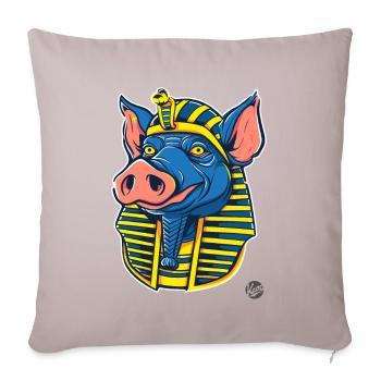 Pharaon Cochon - Housse de coussin décorative 45 x 45 cm - taupe clair - Devant