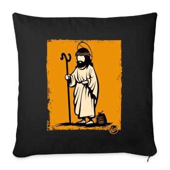 The wanderer and redeemer Jesus - Sofa pillowcase 17,3'' x 17,3'' (45 x 45 cm) - black - Front