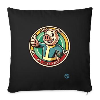 We Just Lost, The Outfall Pig with thumbs - Sofa pillowcase 17,3'' x 17,3'' (45 x 45 cm) - black - Front