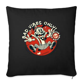Bad Vibes Only, Vintage 1920s Old School Cartoon - Sofa pillowcase 17,3'' x 17,3'' (45 x 45 cm) - black - Front