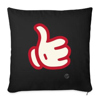A big thumbs up - Sofa pillowcase 17,3'' x 17,3'' (45 x 45 cm) - black - Front
