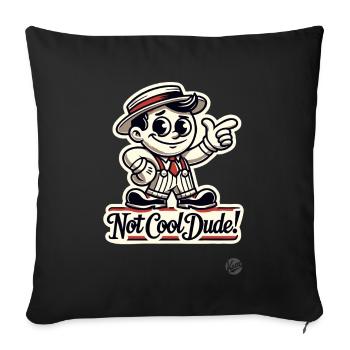 Little Retro Man in Desperation - Not Cool - Sofa pillowcase 17,3'' x 17,3'' (45 x 45 cm) - black - Front