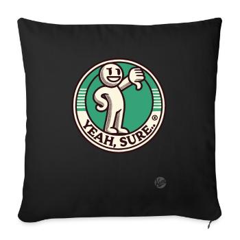 Pouce vers le bas de dessin animé rétro, sarcastique, bien sûr ! - Housse de coussin décorative 45 x 45 cm - noir - Devant