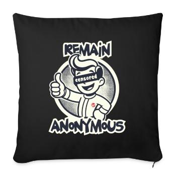 Daumen hoch für Anonymität Retro Cartoon Junge - Sofakissenbezug 45 x 45 cm - Schwarz - Vorne