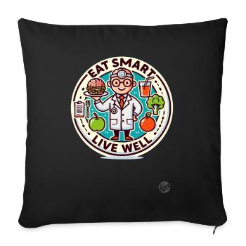 Eat Smart, Live Healthy: Brain Burger - Sofa pillowcase 17,3'' x 17,3'' (45 x 45 cm) - black - Front