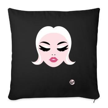 Beautiful girl - Sofa pillowcase 17,3'' x 17,3'' (45 x 45 cm) - black - Front